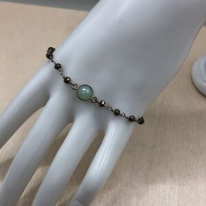 Anna Balkan artisan designer gold over sterling silver green gemstone bracelet